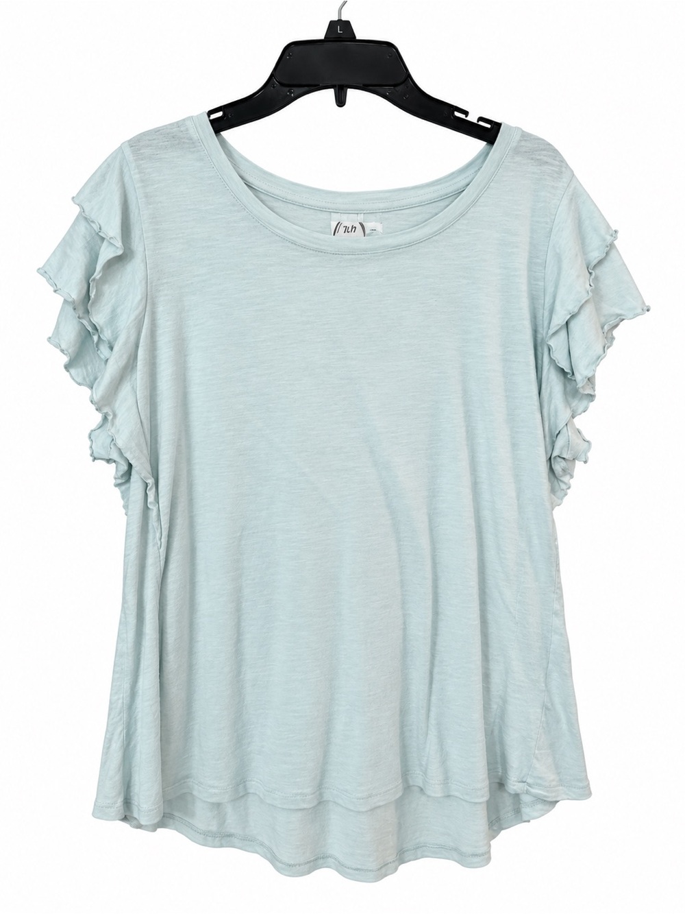 Maurices 24/7 Pale Mint Ruffle Sleeve Too